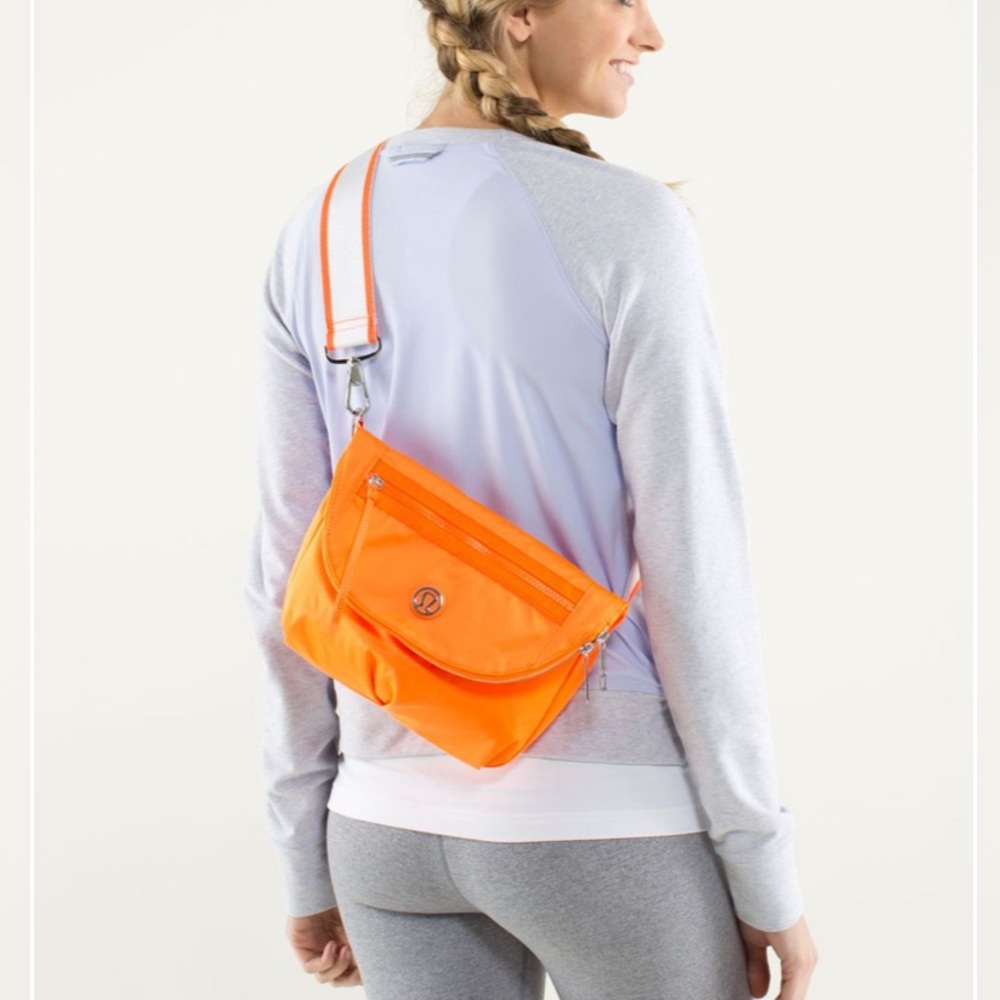 lululemon athletica Bright Orange Crossbody Sling Bag